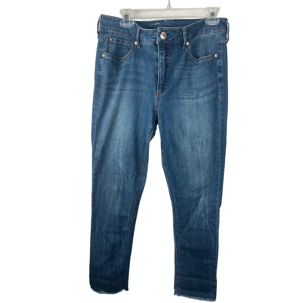 Seven7 Slim Fit Jeans Women 10 Blue Weekend Raw Hem Medium‎ Wash
